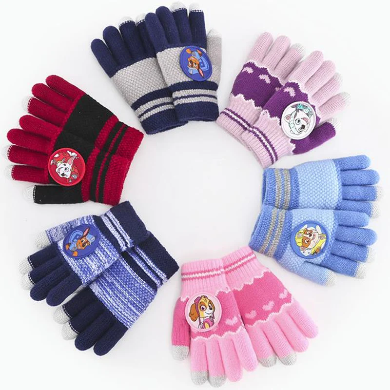 

1 pair Genuine Paw Patrol gloves for girl boy autumn winter glove Skye Everest Chase non slip Finger glove Christmas gift