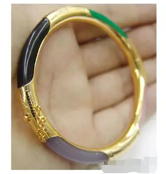 

free shipping Black White JADE stone Bracelet