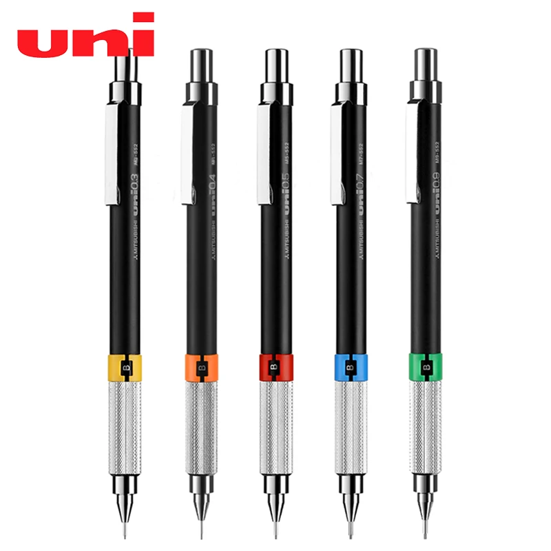1pcs Uni 기계식 연필 M5-552 금속 낮은 중력 예술 그림 학생 시험 전용 스타일러스 0.5/0.3/0.7/0.9/0.4mm