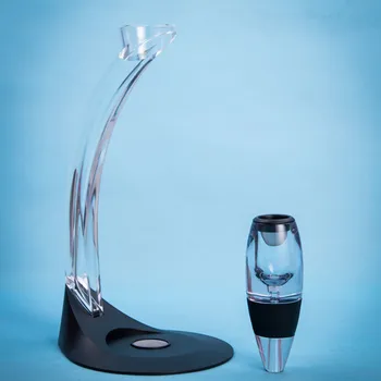 

Professional Red Wine Decanter Pourer With Filter Stand Holder Vodka Quick Air Aerator For Home Dining Bar Essential Set L9