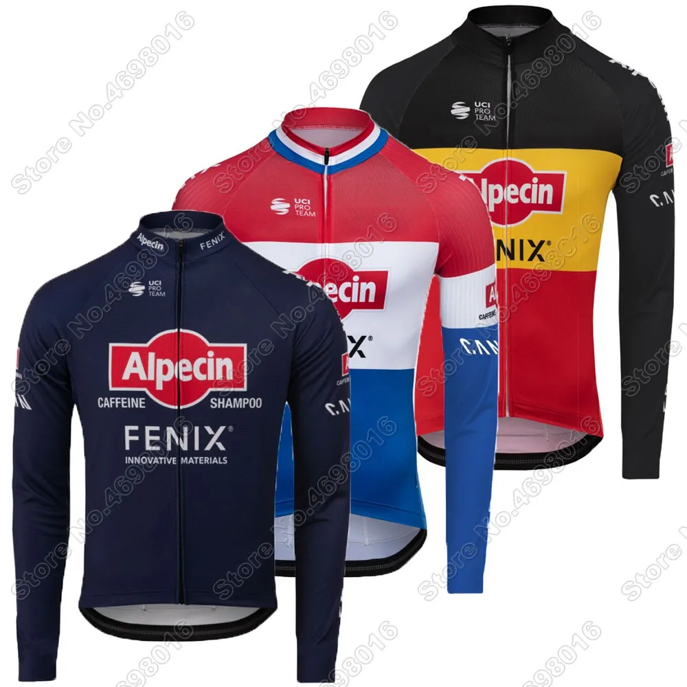 2020 Alpecin Fenix Cycling Jersey Long Sleeve Winter Belgium Netherlands Champion Clothing Men Road Bike Shirts Maillot | Спорт и