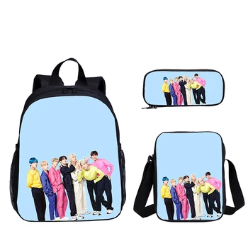 

Fashion Children Kindergarten School Bags Set For Girls Kpop Jungkook Suga V JIMIN 3D Korean School Backpacks Boys Cute Bookbags