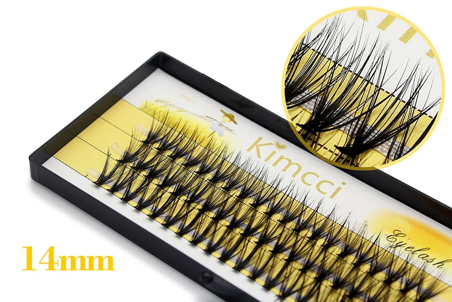 Kimcci 60 пряди, норковые ресницы для наращивания, натуральные, 3D, русский объем, искусственные ресницы, индивидуальные, 20D, Кластерные ресницы, макияж, Cilios