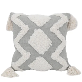 

ins wind tufted embroidered pillow bedside sofa cushion waist pillow ethnic Bohemia Morocco