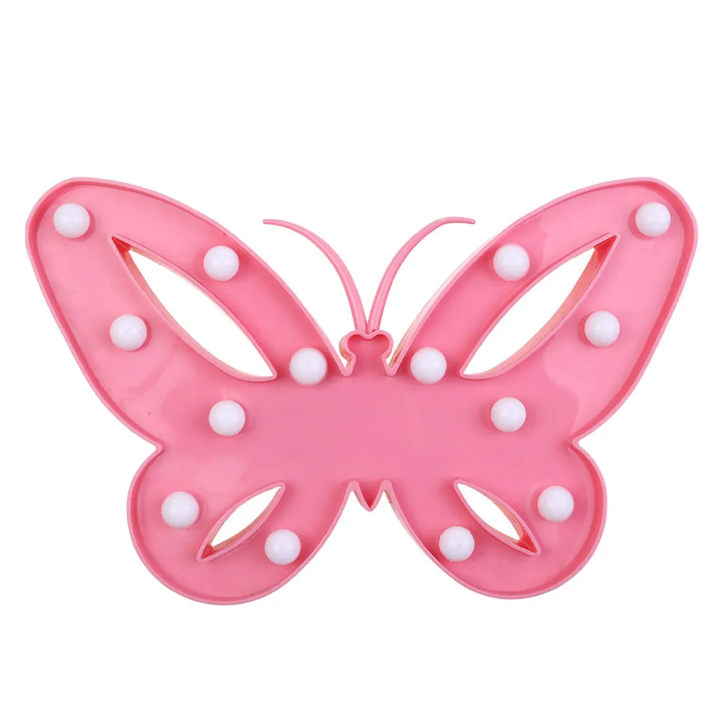 Креативный светодиодный Светильник-ночник с изображением бабочки из мультфильма; светильник на батарейках; s Декор - Испускаемый цвет: Розовый