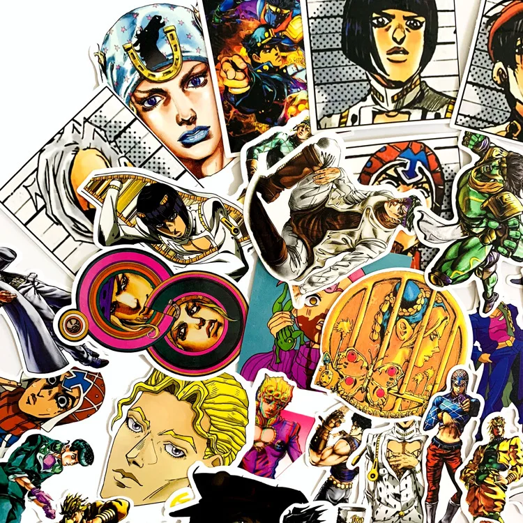 50 шт. JoJos Bizzare Adventure ПВХ водонепроницаемый стикер для багажа стены автомобиля ноутбука велосипеда мотоцикла тетрадь игрушки стикер s