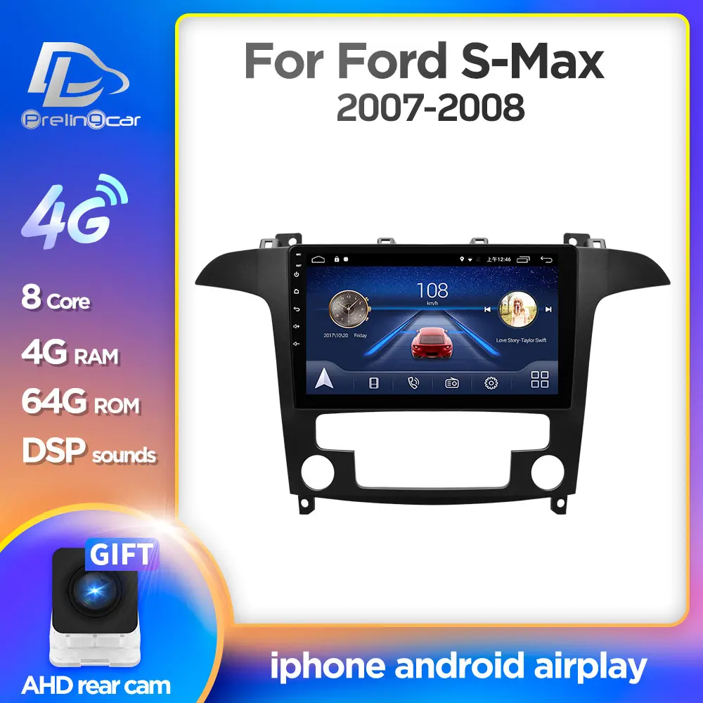 Prelingcar Android 10,0 для Ford S-MAX S MAX 1 2006-2015 автомобильный Радио мультимедийный видео плеер GPS навигация без DVD 2 Din Восьмиядерный Prelingcar Android 10,0 для Ford S-MAX S MAX 1 2006-2015 автомобильный Радио мультимедийный видео плеер GPS навигация без DVD 2 Din Восьмиядерный