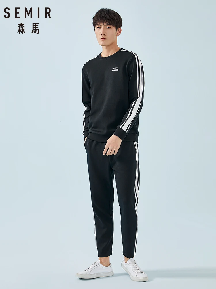 Semir комплект мужской весна-осень 2019 новый пуловер с круглым вырезом толстовка