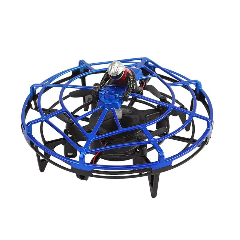 Синий Мини Смарт НЛО сетки Quadrotor индукции инфракрасные датчики Дрон портативный БПЛА прочный свет инфракрасный Дрон RC самолеты - Цвет: Синий