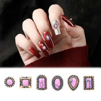 

KROFAUE Acrylic Pink Rhinestones Nail Art Accessories 3D Nail Decorations Diamond Crystal DIY Nail Art Manicure Tools Set