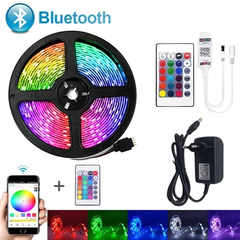 

Bluetooth LED Strip Lights SMD 5050RGB Flexible Ribbon Waterproof 2835RGB LED Light 5M 10M 15M Tape Diode 12V Bluetooth Control