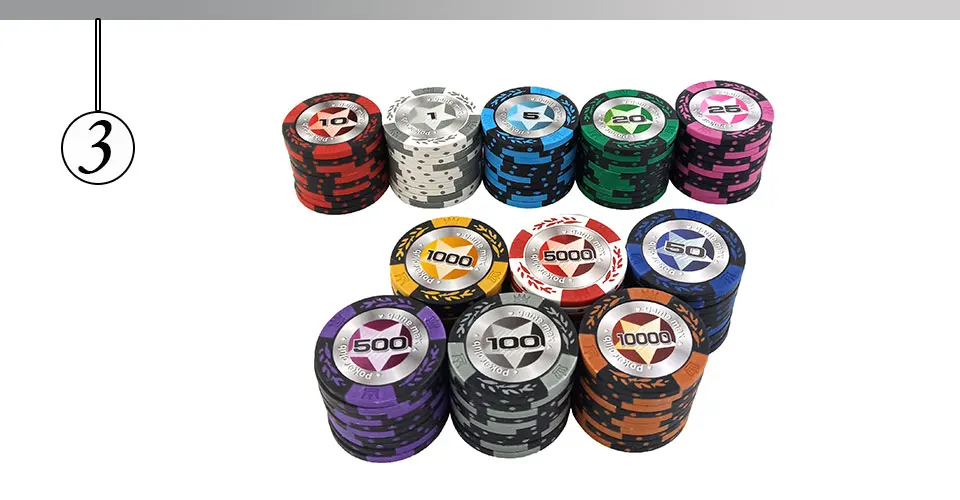 Easytoday 25Pcsset Upscale Poker Chips Set Clay Embedded iron Baccarat Texas Hold'em Professional Poker Chip Pokerstars (3)
