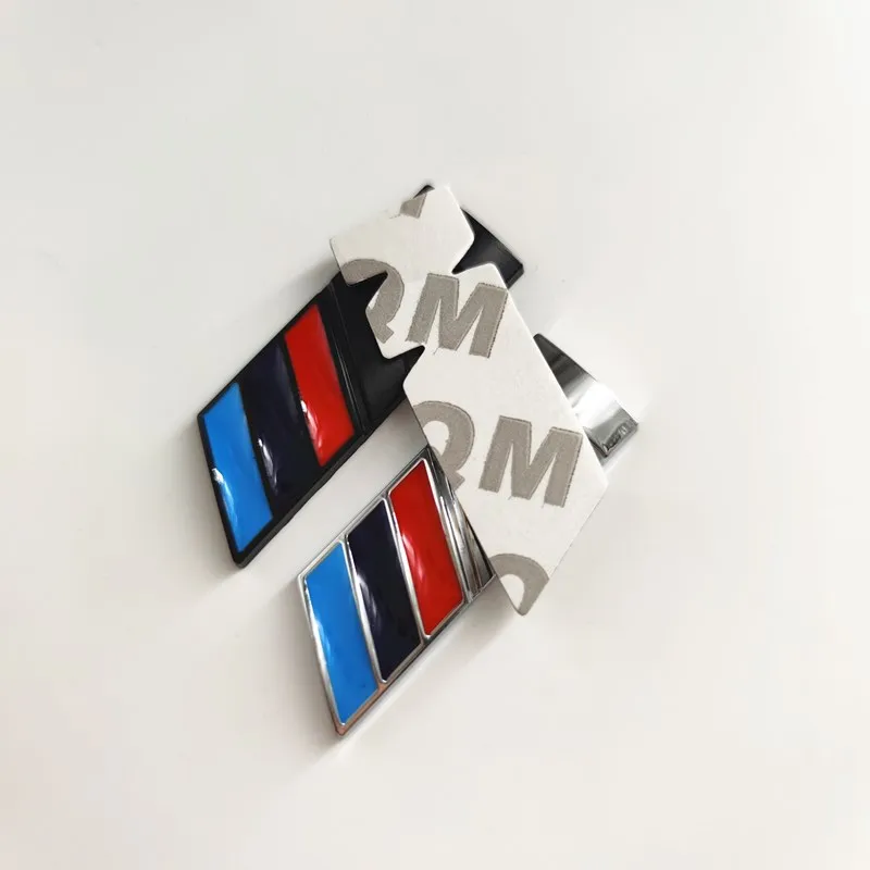 2 шт. x Спортивная эмблема BMW M наклейка с боковым крылом значок Power хромированный