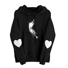 

Kawaii Hoodies Women's Long Sleeve Love Print Hoodie Sweatshirt Jumper Hooded Sweatshirt Pullover Tops Spring Clothes Women