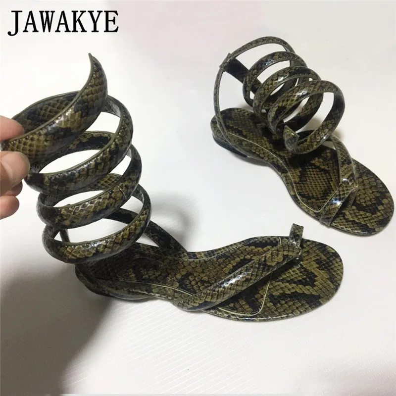 New-Snake-warp-Flip-flops-Leather-Flat-Sandals-women-ankle-strap-Mules-flat-Shoes-Summer-designer (1)