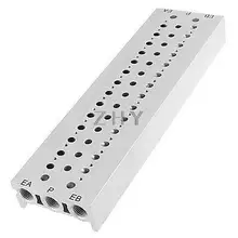 Прямоугольный алюминиевый блок коллектора Соленоидный клапан основание 14 станций