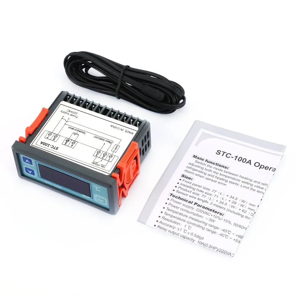 

Digital Temperature Controller Cool Heat Refrigerator Thermostat Regulator Thermoregulator Thermocouple Sensor STC-100A