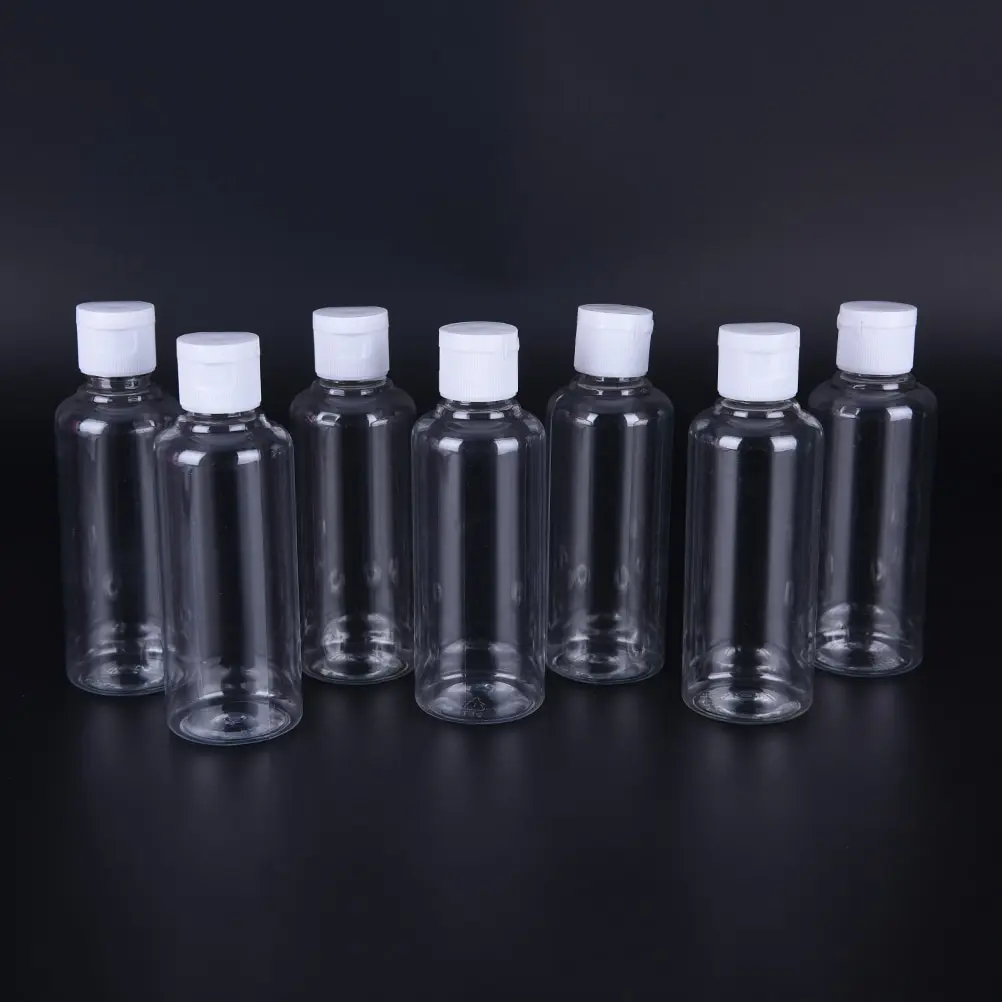 

1/2/4pcs 100ML Plastic Empty Lucency Pack Bottle 3 Styles Crystal Clear Flip Top Cap Empty Packaging Containers