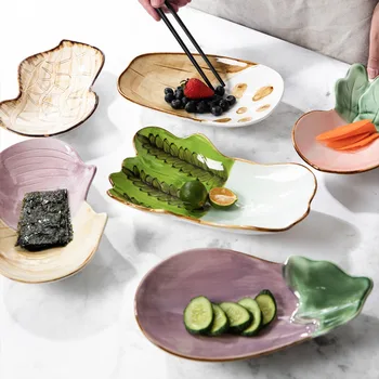 

Personalized Vegetable Ceramic Fruit Plates Western Food Plate Set Family Hotel Scene Decoration Plate Simple Style Tableware