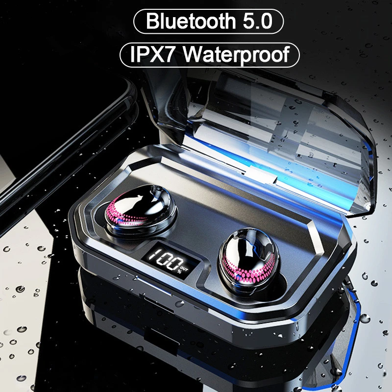 

Wireless Earphones Bluetooth 5.0 LED Display Bluetooth Earphones 8D Stereo Headset With 3000mAh Charging Case For iPhone Xiaomi