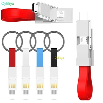 

30pcs 3 in 1 Type c Micro Cable Portable Keychain Magnetic Charger Cables For Samsung galaxy s6 s7 s8 s9 s10 android phone
