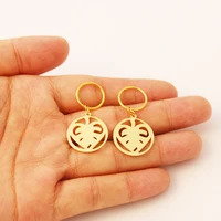 Trendy 24K Gold Plated Stainless Steel Kiribati Earrings for Women And Girls Fashionable Jewelry Accessory 1