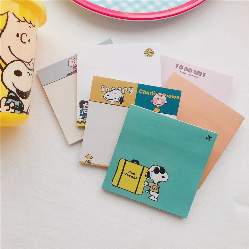 

Cute Cartoon Rogue Dog Snoopys And Charlie Sticky Notes Memo Pad Kawaii Planner Sticky Note Student Stationery Office Supplies
