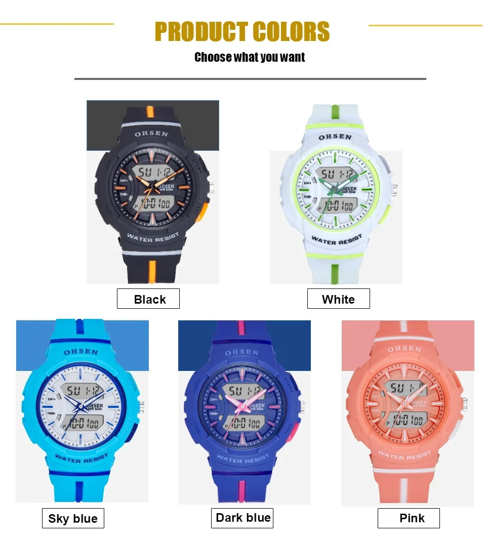 de pulso esporte silicone strap 50M azul