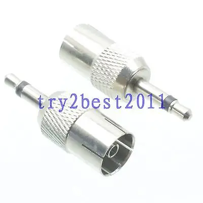 

DHL/EMS 100 Sets*1pce Adapter connector IEC PAL DVB-T jack pin to 3.5mm plug mono for Audio Video -C1