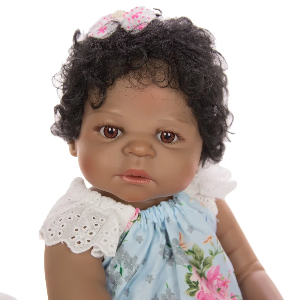 Кукла-Реборн, игрушка для девочки, 23 дюйма, bebe Reborn, полностью силиконовая виниловая кукла-реборн для младенцев, черная кукла для детей, игрушки в подарок