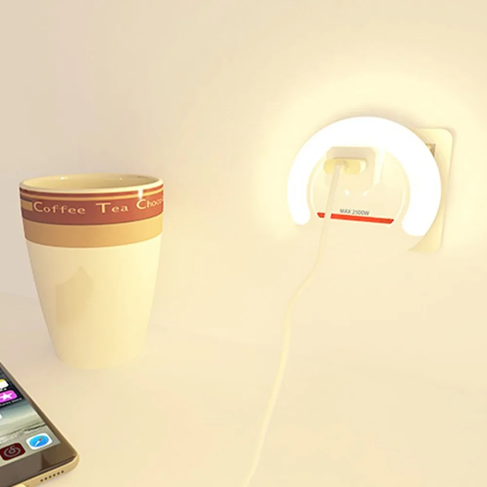 Remote Control Led Night Light Plug-In Induction Socket Type Energy-Saving Baby Feeding Eye Sleep Bedroom Bedside Table Lamp