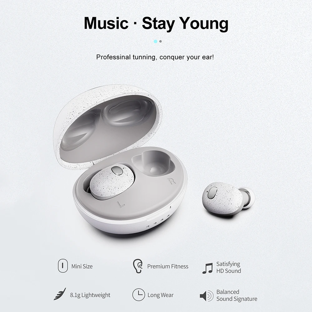 TWS T2 Mini White Bluetooth 5,0 стереонаушники сбалансированный звук HD вызов IPX7 водонепроницаемые настоящие беспроводные наушники 4h время воспроизведения