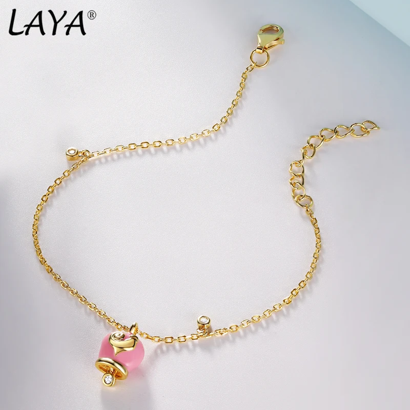 Laya Silver Bracelet For Women Pure 925 Sterling Silver Shiny White Cubic Zirconia Fine Jewelry Handmade Enamel 2021 Trend 2