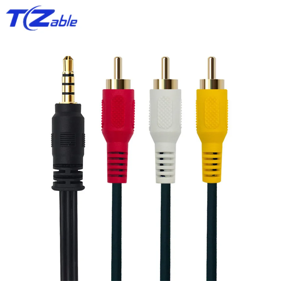 Кабель с разъемом 3 5 мм на RCA av кабель для видеокамеры папа Аудиокабели 1 м 8 2