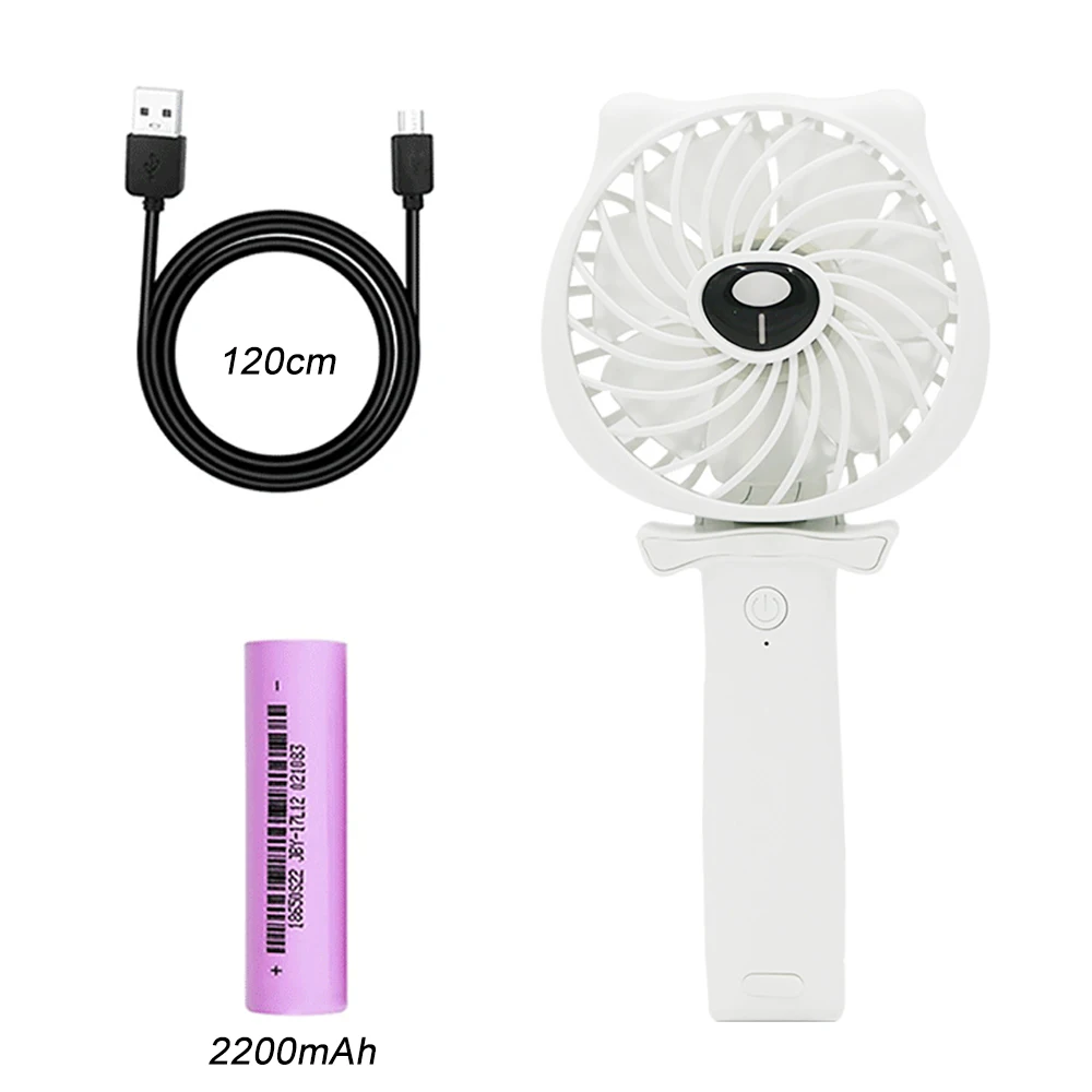 white 2200mAh Вентиляторы 2200/2600 мАч портативный персональный мини-вентилятор Ручной регулируемый 3 скорости USB Перезаряжаемый Настольный складной вентилятор для офиса и путешествий - Цвет: white 2200mAh