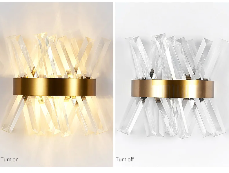 wall lamp light Style Combinations Of Modern Light Luxury Crystal Gold Wall Lamps In Bedrooms, Beds, Living Rooms, Decorative LED Lights sconce light fixture