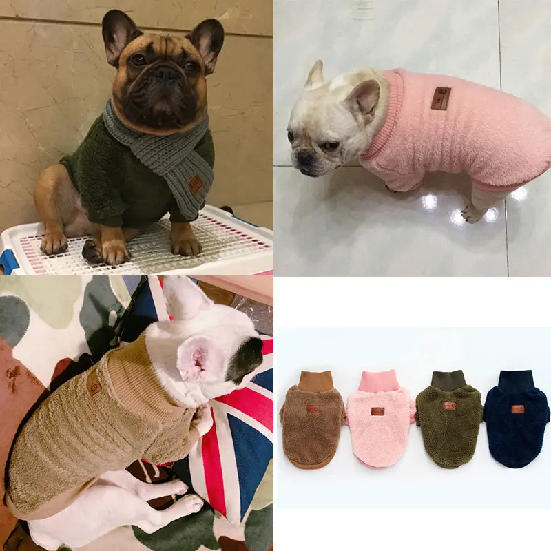 

Pet Autumn and Winter Clothes Dog Sweater Teddy Pug Bulldog Small and Medium-sized Dog Fat Two-legged Thick Sweater Vestiti Cane