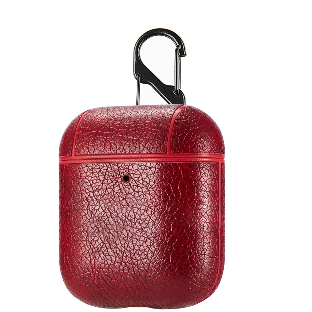 

Newest Airpods 1 2 Bluetooth Wireless Headset Business PU Leather Headphone Box Hard PC AirPods 1 2 Charging Case Housing Cover