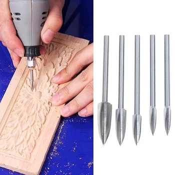 

5 Pcs/set Wood Carving Engraving Drill Bit Milling Cutter Carving Root Tools Woodworking YU-Home