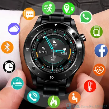 

Stainless Steel Smart Watch Men Smartwatch Electronics Smart Clock For Android IOS Fitness Tracker Touch Bluetooth Smart-watch