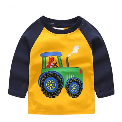 VIDMID/футболка для маленьких мальчиков детские футболки с длинными рукавами осенние детские рубашки с рисунками для мальчиков, одежда хлопковые топы для маленьких детей, футболки - Цвет: same as photo
