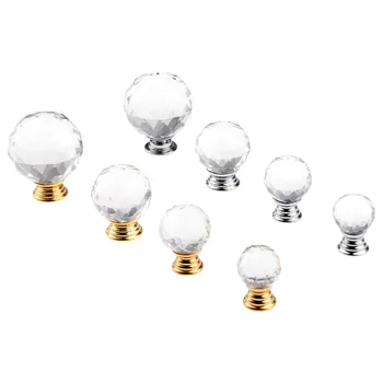 1Pc Clear Crystal Glass Furniture Door Knob Drawer Cabinet Knobs and Handles Wardrobe Cupboard Kitchen Pull Handle 20253040mm