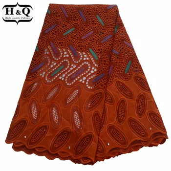 

Hot Sale 2019 African Dry Lace Fabric 100% Cotton Punched Embroidered Lace 5 Yards Swiss Voile Lace In Switzerland For Sewing