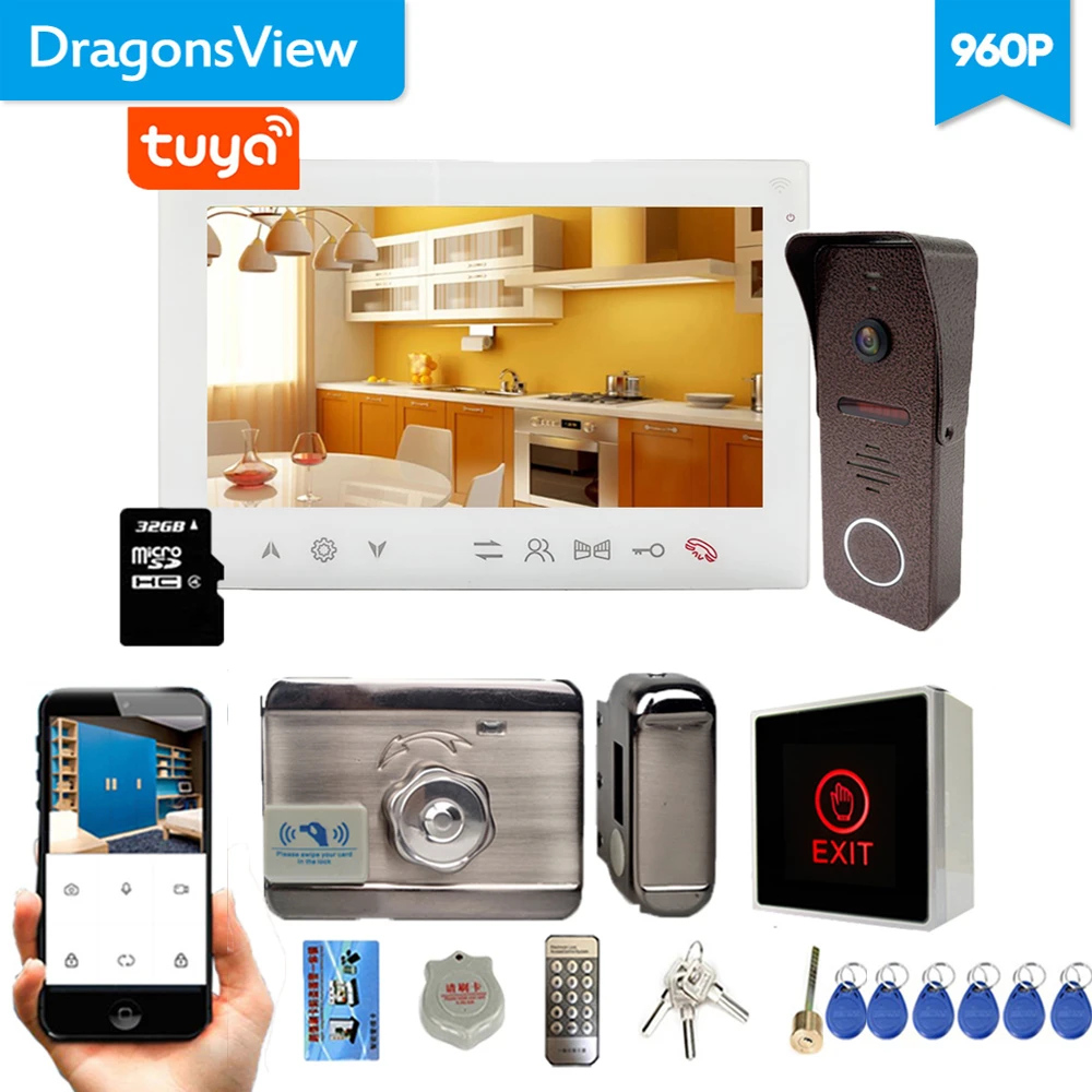 door intercom Dragonsview Wifi Video Door Phone Unlock Electronic Lock Wireless IP Doorbell with Camera Motion Record Remote Tuya two way audio intercom