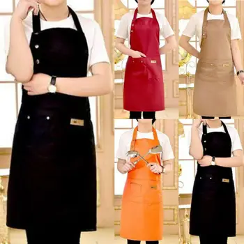 

Pure Color Cooking Kitchen Apron For Woman Men Chef Waiter Cafe Shop BBQ Hairdresser Aprons Bibs Kitchen Accessory Dropshipping