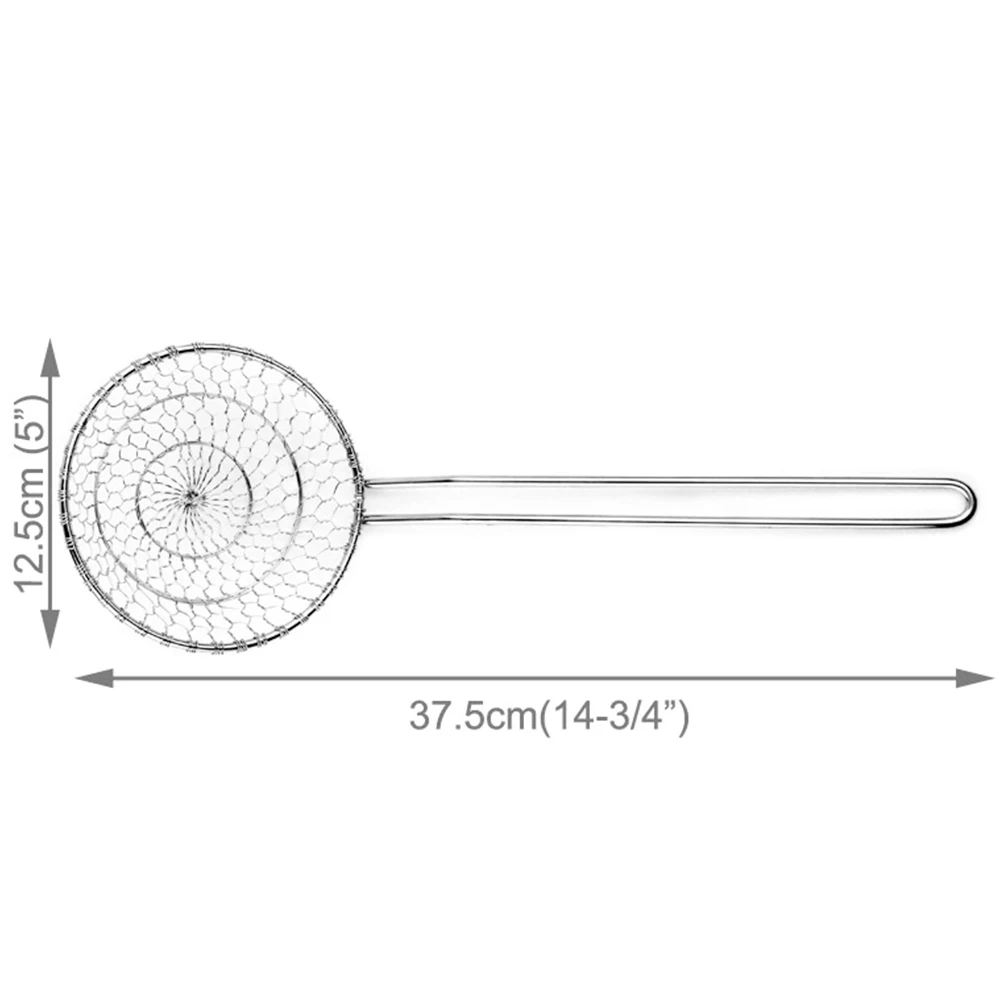 Spider Stainless Steel Strainer Cooking Utensils Professional Kitchen Handmade Spiral Mesh Tools Wire