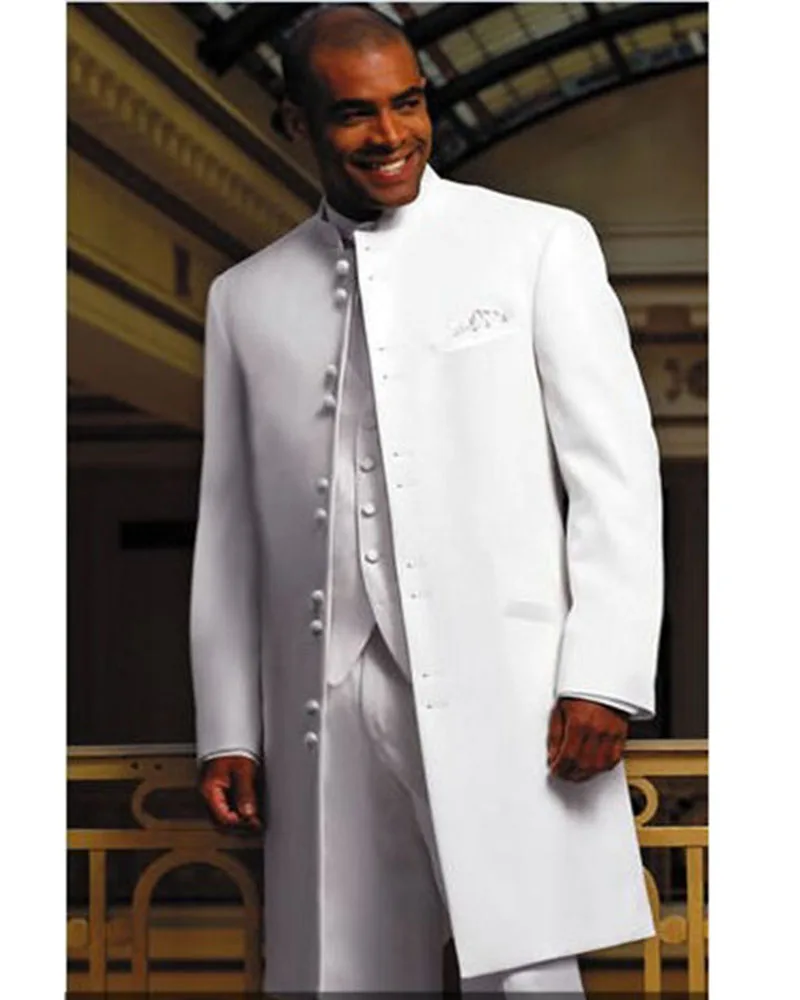 

Костюм мужской облегающий, белый блейзер и брюки, длинная куртка, брюки, жилет, 3 шт.