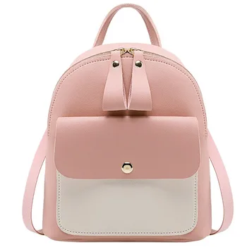 

Women Leather Backpack Children Backpack Mini Backpack Women Cute Panelled Backpacks for Teenage Girls Small Bag Bookbag Mochila