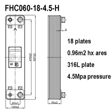 18 пластинчатый паяный теплообменник из нержавеющей стали 0.96m2 316L вместо SWEP теплообменника 18 пластинчатый паяный теплообменник из нержавеющей стали 0.96m2 316L вместо SWEP теплообменника