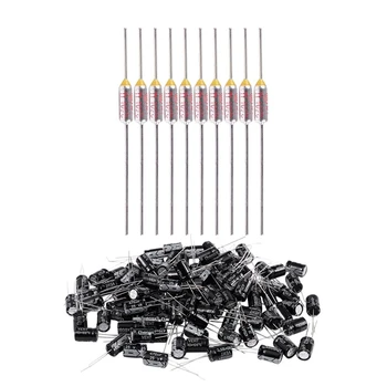 

10Pcs Circuit Cutoff TF Aluminum Thermal Fuse 100 Degree & 100 Pcs 8X12mm 470UF 25V Aluminum Electrolytic Capacitors